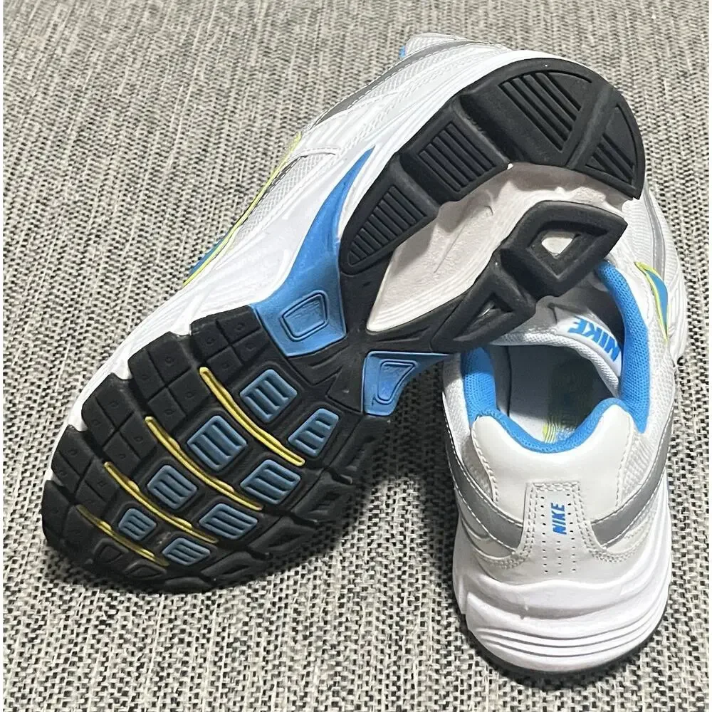 Nike Youth Unisex Running Shoes 394053-140 White Blue Green Size 6.5